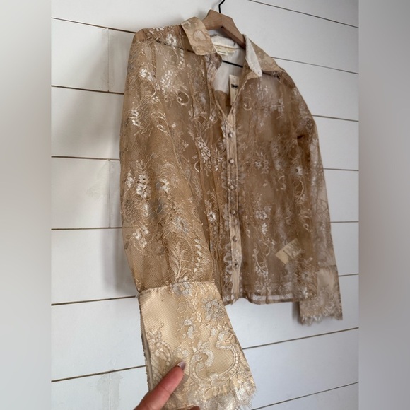 NWT Maeve Anthropologie Lace Buttondown Top - Picture 5 of 6